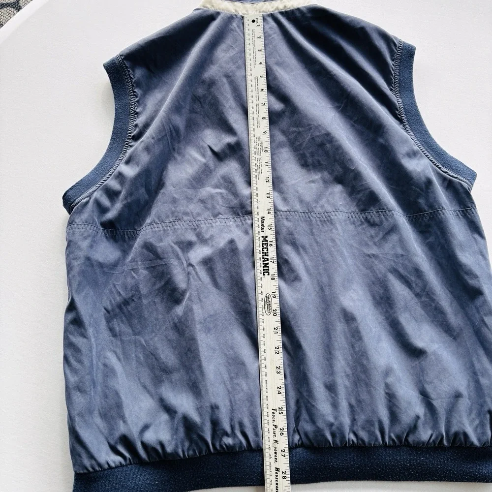 Pebble Beach Golf Vest‎ XL Navy Blue Wind Water Resistant Zip Pullover Vintage